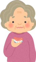 Grandmother with dentures removed / Medical / Health