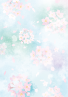 Cherry blossoms (pale watercolor) Adult-like touch (vertical) background material Fashionable