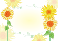 The arrival of summer Sunflower Summer fashionable watercolor style frame Frame