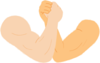 腕相撲(アームレスリング)筋肉質の腕のみ／運動