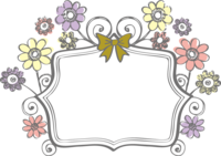 Handwritten pastel flower-French chic frame