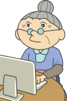 Grandma operating a personal computer