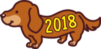Image of dachshund 2018 on the body-Zodiac (year of the dog)