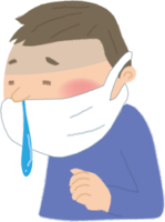 A man with a runny nose even with a mask