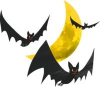 万圣节"月亮和蝙蝠"插图恶心又可怕