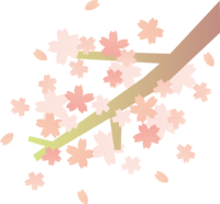 Gradient cherry blossom branch illustration-One point (free)