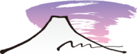 筆描き風-富士山(夕焼け空)背景