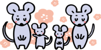 Greeting-Family of a mouse (mouse)-Cute child year (2020)