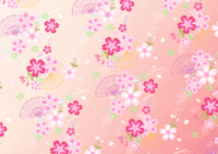 Japanese style (Sakura wave) background illustration image