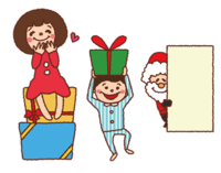 December Cute illustration (children happy with gifts)