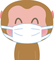 猿のマスク姿『笑顔』