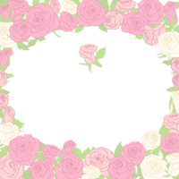 柔らかく包み込まれたバラ-フレーム素材-飾り枠背景