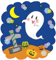 Cute Halloween ghost (graveyard)