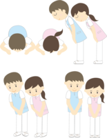 Caregiver (male and female) bowing-noun