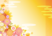 Japanese style (chrysanthemum flower) background illustration image