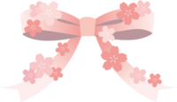 Ribbon and cherry blossoms-Fashionable Japanese style