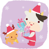 Cow-Santa Claus Christmas cute animal