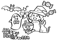 Halloween that can be used for coloring (ghosts)