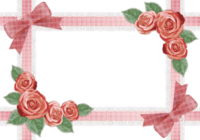 Rose and ribbon frame-decoration