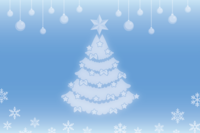 12月クリスマスイラスト背景(ホワイトクリスマスツリー)