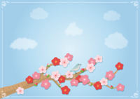 Spring (peach tree and sky) background