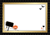 Fashionable Halloween (blank signboard with pumpkin and bat) Frame Frame