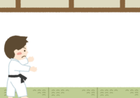 Judo club background illustration / school-club activities