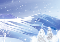冬の背景イラスト(雪積もる広大な山の景色や風景)