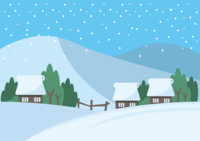 Free background illustration Winter (Snowy village in Japan)