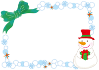 Christmas snowman illustration fashionable frame