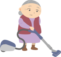 おばあちゃん-掃除機をかける編