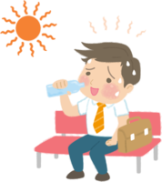 A salaryman with heat stroke is in danger of hydration / Medical / Summer