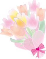 Cute tulip gentle watercolor touch free