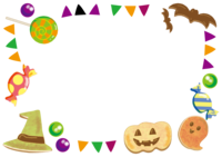 ハロウィン(カラフルお菓子)フレーム枠