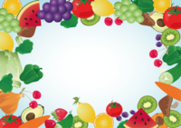 野菜と果物のフレームイラスト／食べ物