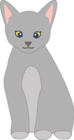 Fashionable cat illustration (Russian blue)