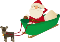 Fashionable (minutia schneiser pulling a sled) Santa Claus