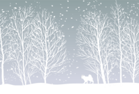 柴犬と雪野山-背景