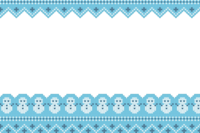 Winter frame illustration (knit-snowman)
