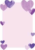 ハートかわいい縦フレーム枠パープル(紫)