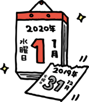 The moment when 2019 of the daily calendar ends and changes to January 1, 2020-Cute 2019 Year-2020 Childhood Mouse (mouse)