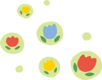 Cute tulips in many circles
