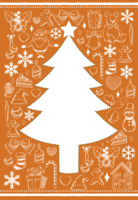 クリスマス柄(白抜きツリー)縦フレーム枠