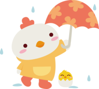 鶏-梅雨-傘-かわいい動物