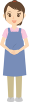 Female caregiver-Greetings with hands in front