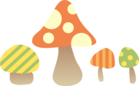 各种可爱图案的蘑菇