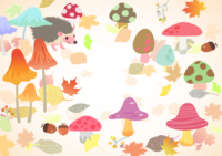 Autumn background illustration (dead leaves tokinoko)