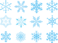 冬の背景素材-雪の結晶の様々なパターン