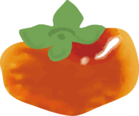 Cute persimmon illustration / Autumn