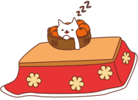 Yurukawa cat and mandarin orange